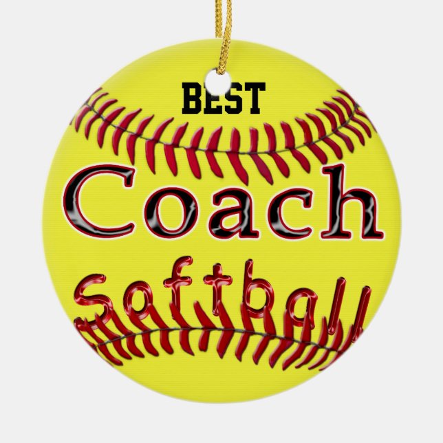 Personalised Coach Ornament Softball Coach Gifts (Front)