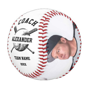 Personalised Coach With 2 photo & Team name Baseball