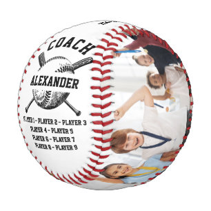 Personalised Coach With 2 photo & Team name Baseball
