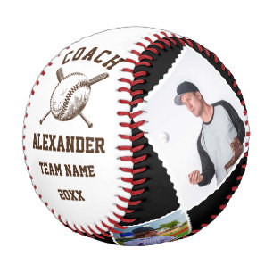Personalised Coach With 4 photo & Team name Baseball