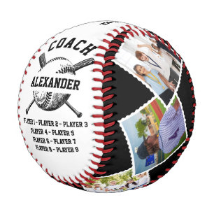 Personalised Coach With 6 photo & Player's Names Baseball