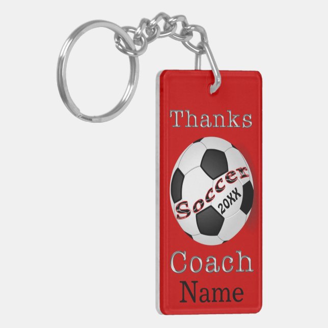 Personalised Coaches Gifts Soccer, Soccer Keychain (Front Left)