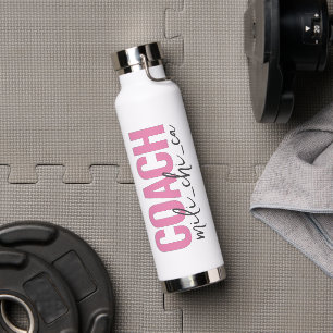 Personalised Coach's Name Script Water Bottle