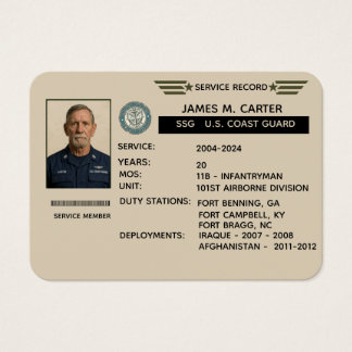 Personalised Coast Guard Service Record Gift