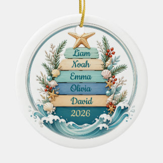 Personalised Coastal Christmas Ornament
