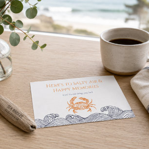 Personalised Coastal Guesthouse Thank You Card