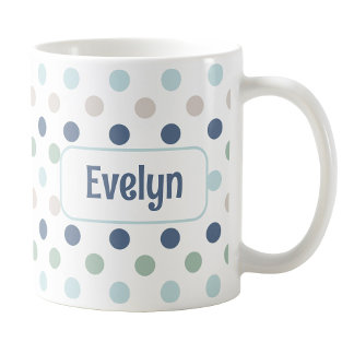 Personalised Coastal Polka Dot Mug