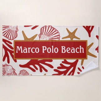 Personalised Coastal Seashell Beach Towel