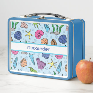 Personalised Coastal Seashell Metal Lunch Box