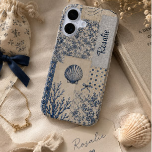 Personalised Coastal Seashell Patchwork iPhone 16 Case