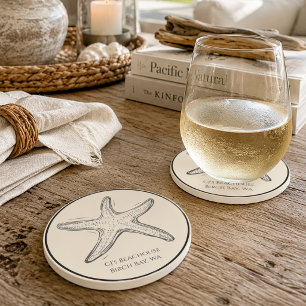 Personalised Coastal Starfish Beach House Coaster