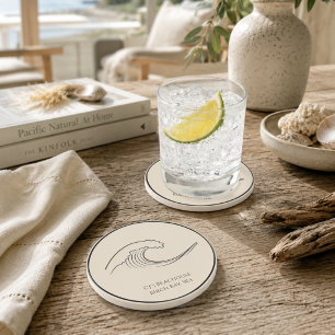 Personalised Coastal Wave Beach House Coaster
