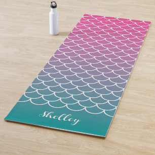 Personalised Coastal Yoga Mat Custom Name Ocean