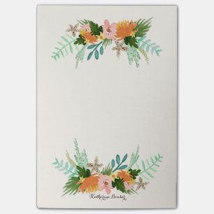 Personalised   Coastline Floral Post-it Notes