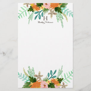 Personalised   Coastline Floral Stationery