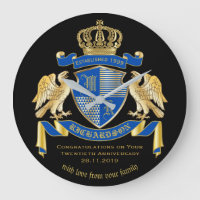 Personalised Coat of Arms Blue Gold Eagle Emblem