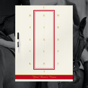 Personalised Coat Red and Gold Dressage Arena Dry Erase Board