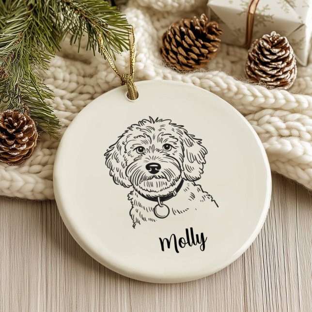 Personalised Cockapoo Dog Christmas Ceramic Tree Decoration (Creator Uploaded)