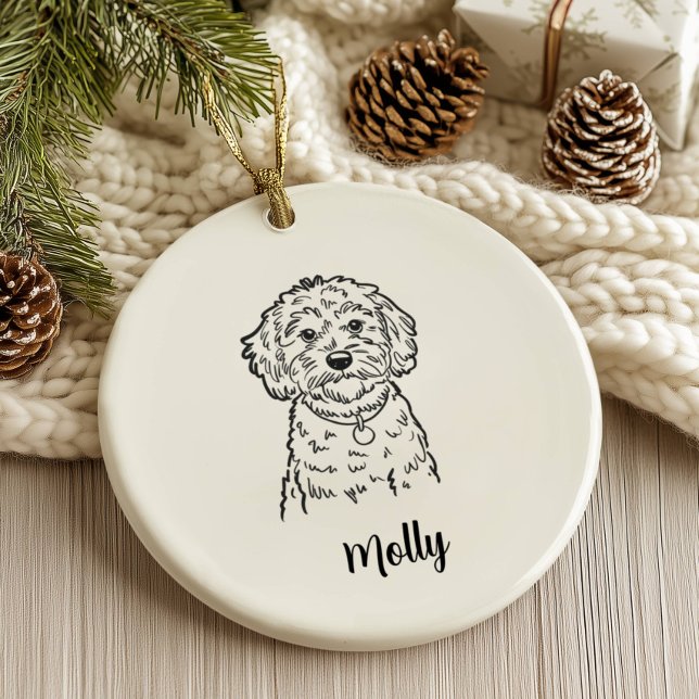 Personalised Cockapoo Dog Christmas Ceramic Tree Decoration (Creator Uploaded)