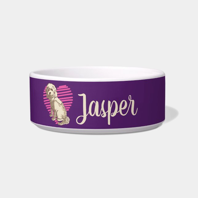Personalised Cockapoo Dog Lover Custom Name Bowl (Front)