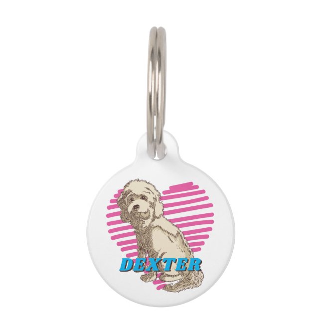 Personalised Cockapoo Dog Lover Custom Name Pet Tag (Front)