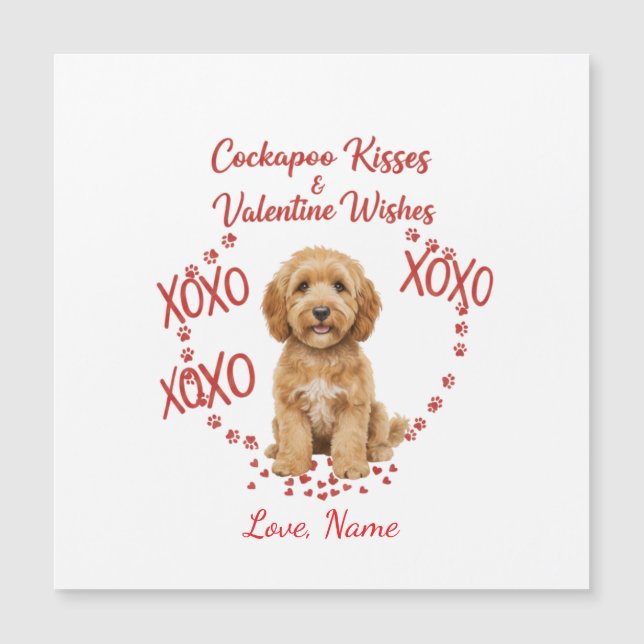 Personalised Cockapoo Kisses Valentine Wishes (Front)