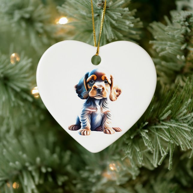 Personalised Cocker Spaniel Puppy Ceramic Tree Decoration (Tree)