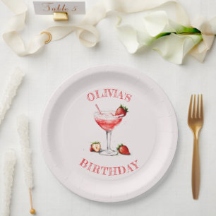 Personalised Cocktail Birthday Party Paper Plates