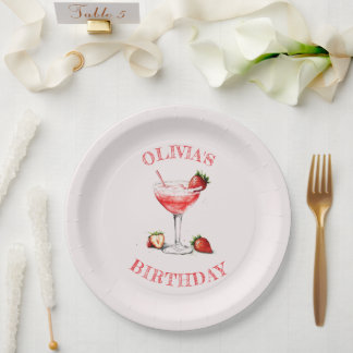 Personalised Cocktail Birthday Party Paper Plates