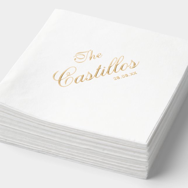 Personalised Cocktail Wedding Foil Napkins (Detail)