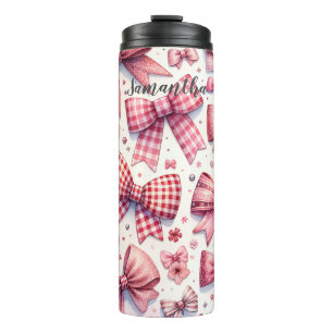 Personalised Cocquette Bows Thermal Tumbler
