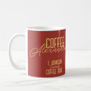 Personalised Coffee Bar Rustic Typography Mug