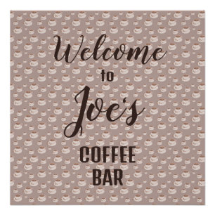 Personalised Coffee Bar Station Coffee Poster