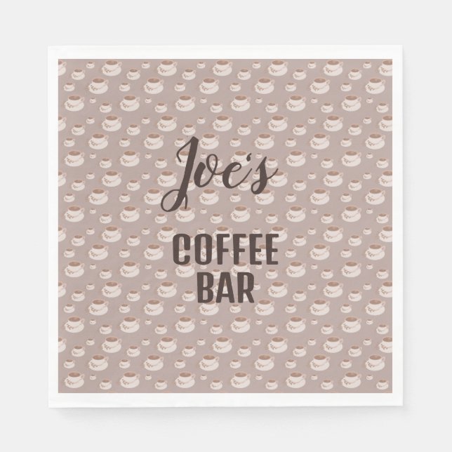 Personalised Coffee Bar Station Napkins (Front)