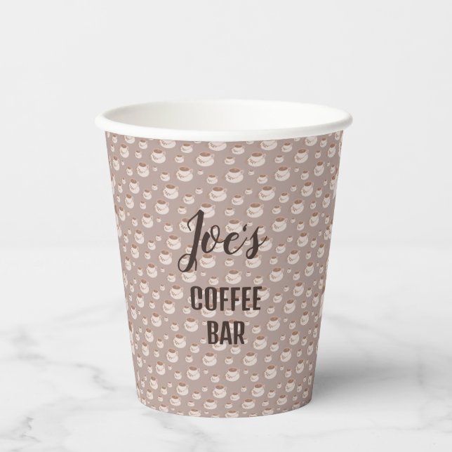 Personalised Coffee Bar Station Paper Plates Cups (Front)