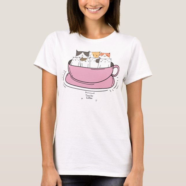 Personalised Coffee Cats T-Shirt (Front)
