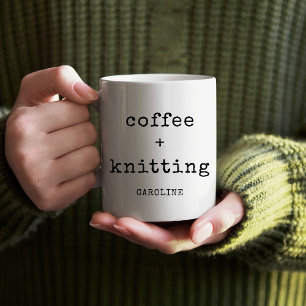 Personalised Coffee Knitting Editable Text Knitter Coffee Mug
