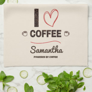 Personalised Coffee Lover Kitchen Decor Tea Towel