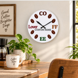 Personalised Coffee Lover Wall Clock
