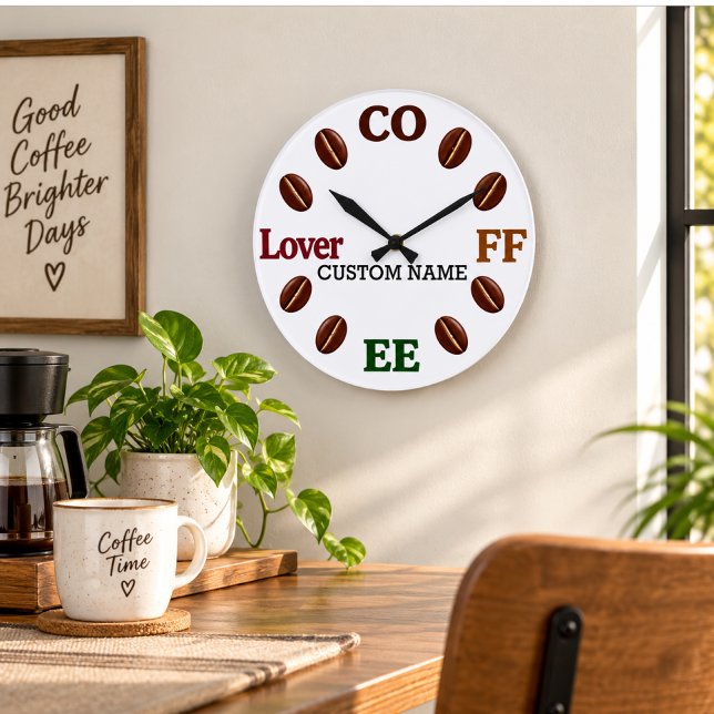 Personalised Coffee Lover Wall Clock (Creator Uploaded)