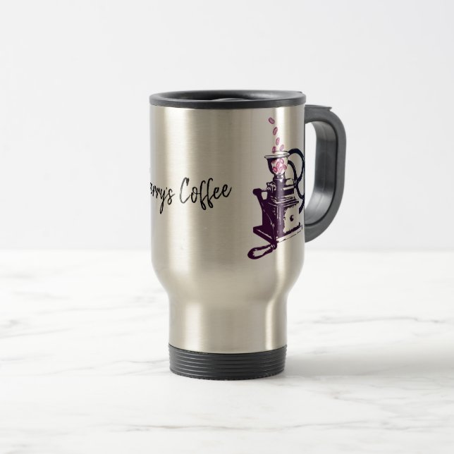 Personalised Coffee Mill | Travel Mug (Front Right)