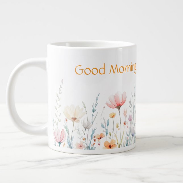 Personalised coffee mug floral (Left)