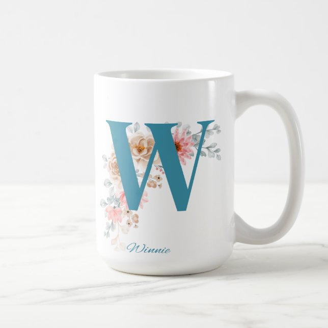 Personalised Coffee Mug Letter W (Right)