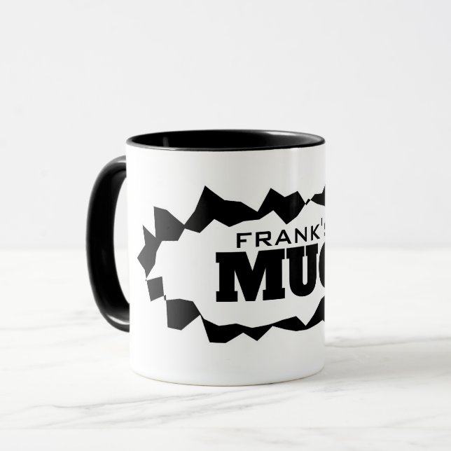 Personalised coffee mug with funny ripped hole (Front Left)