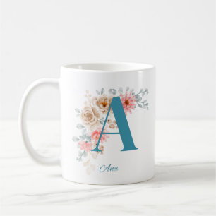 Personalised Coffee Mug with Name & Alphabet A