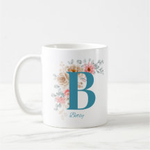 Personalised Coffee Mug with Name & Alphabet B