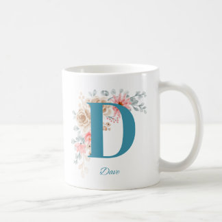 Personalised Coffee Mug with Name & Alphabet D