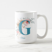 Personalised Coffee Mug with Name & Alphabet G