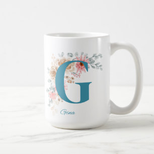 Personalised Coffee Mug with Name & Alphabet G