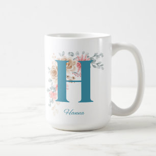 Personalised Coffee Mug with Name & Alphabet H